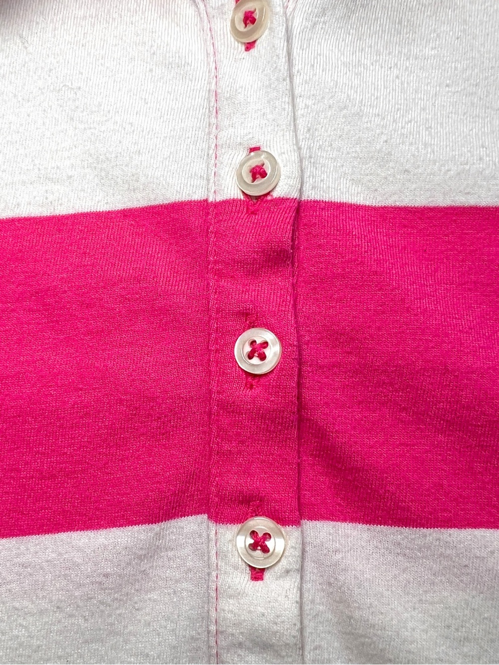 Y2K Piper & Blue Pink Striped Polo Shirt Juniors XL Preppy Blokette - Picture 5 of 8